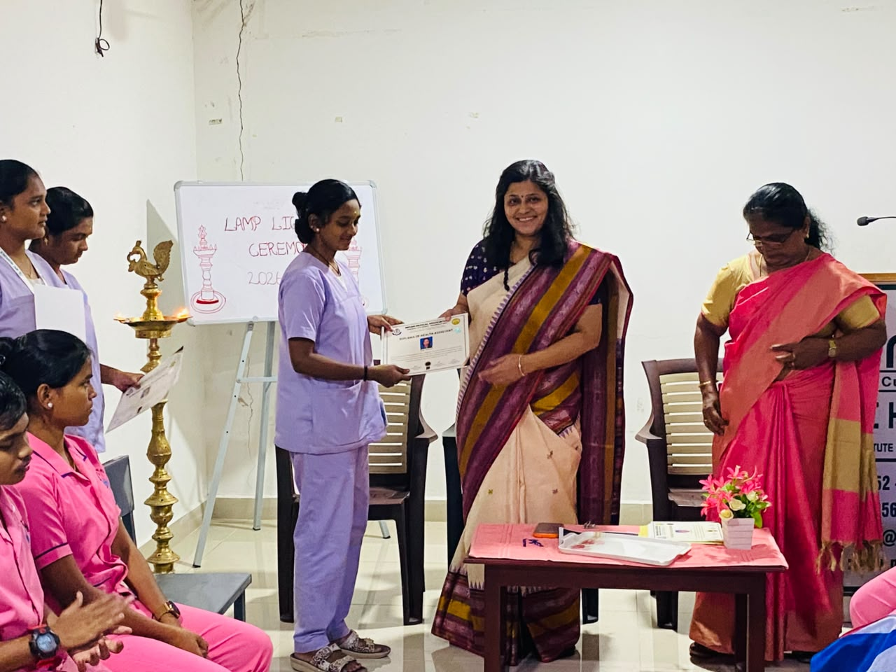 NTC NIMS 6th Batch student receiving course completion certificate in Madurai